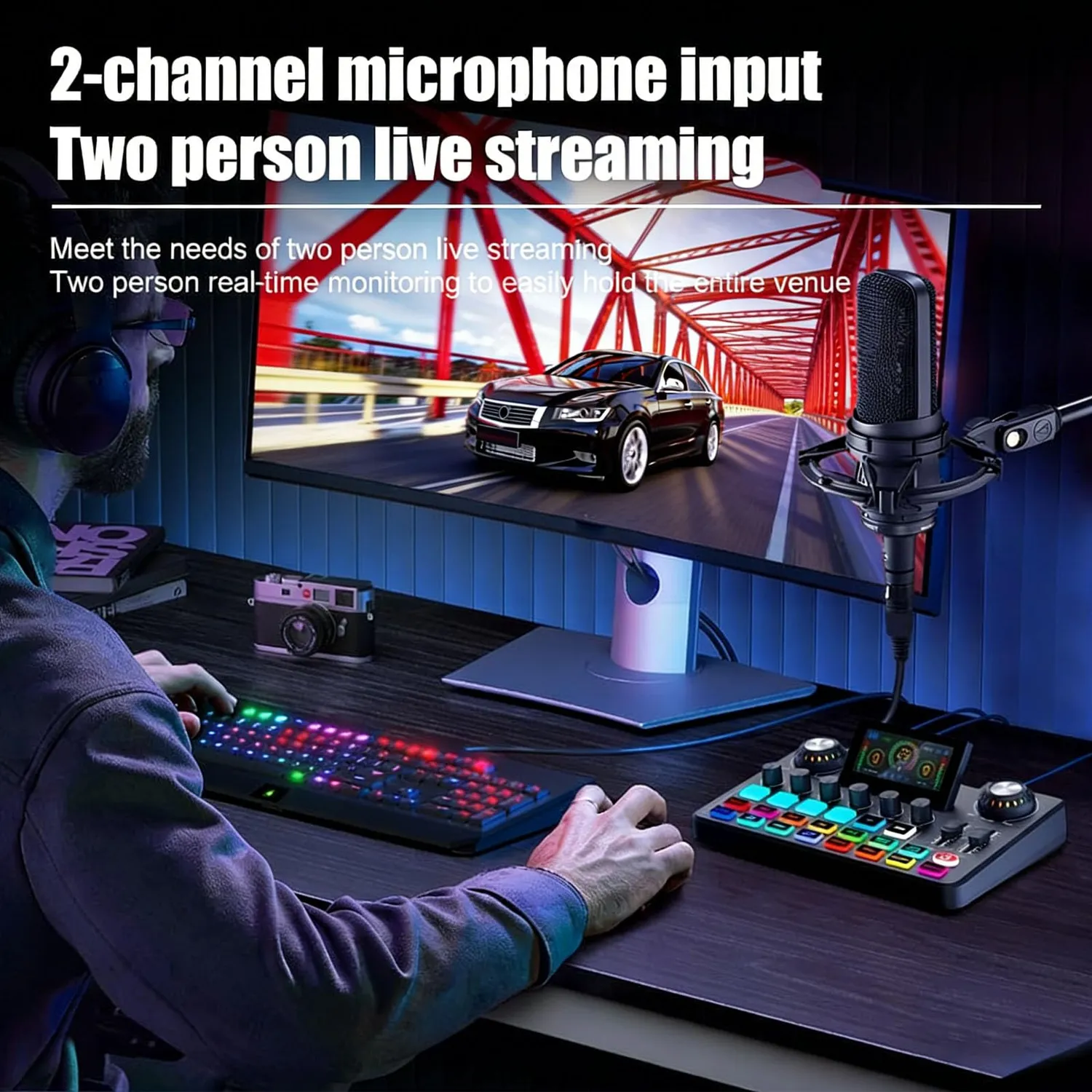 Zunate Podcast microfono condensatore kit braccio USB