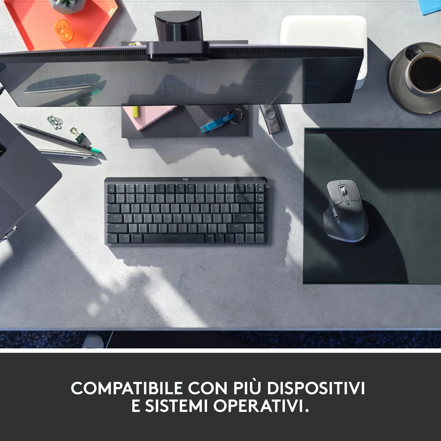 Logitech MX Mechanical Mini + MX Master 3S kit grigio Tactile Quiet