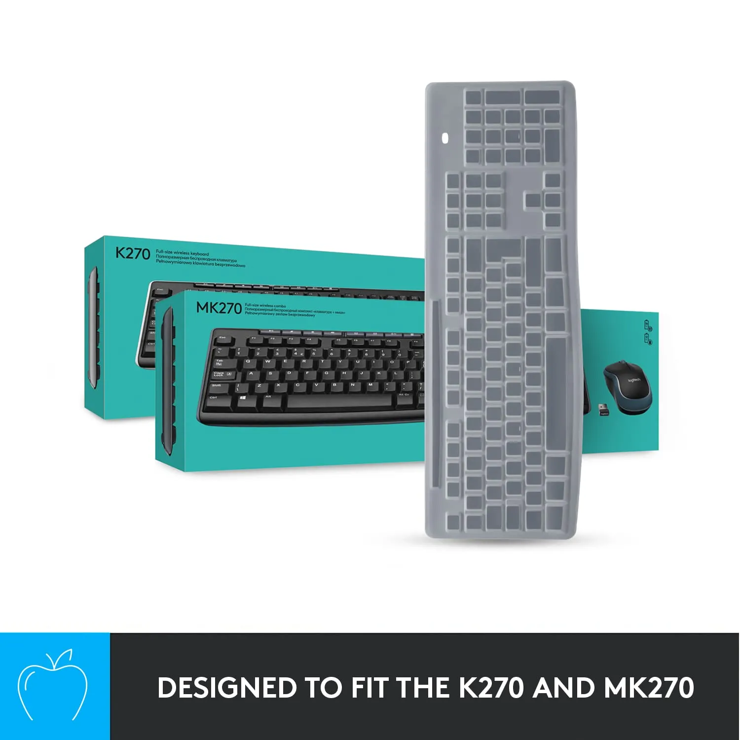 Logitech cover tastiera silicone K270 MK270 antipolvere