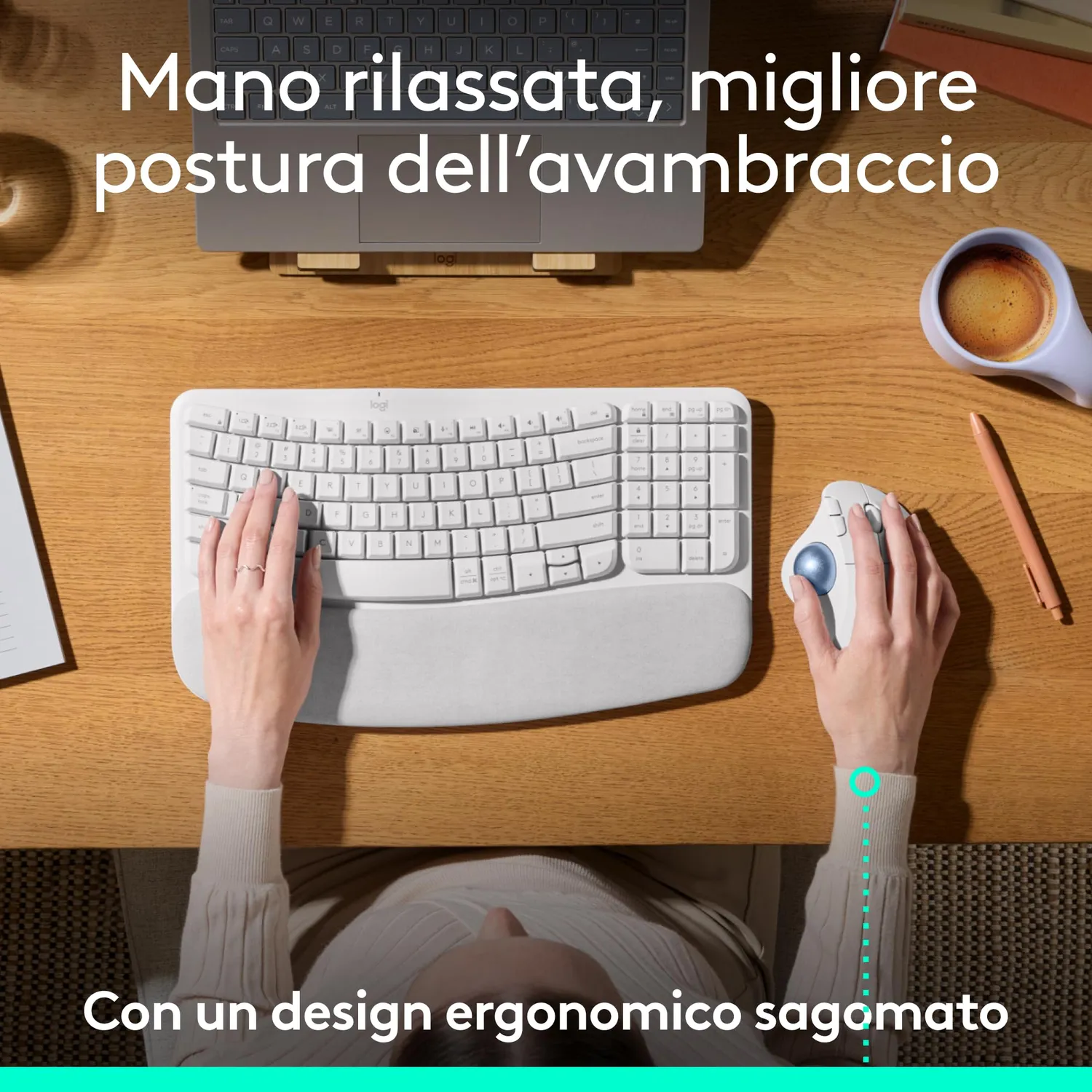 Logitech ERGO M575S trackball wireless bianco plastica