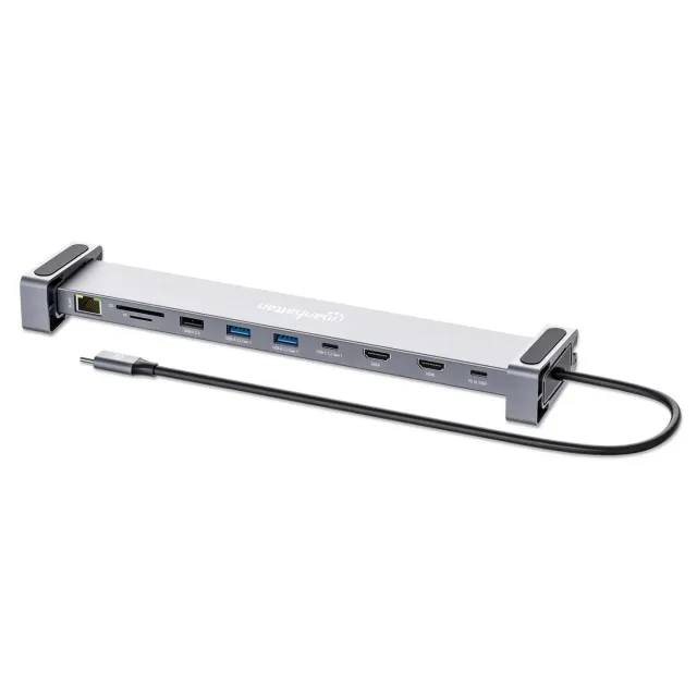 Manhattan 10-in-1 Dual-HDMI docking station USB-C 4K 60Hz