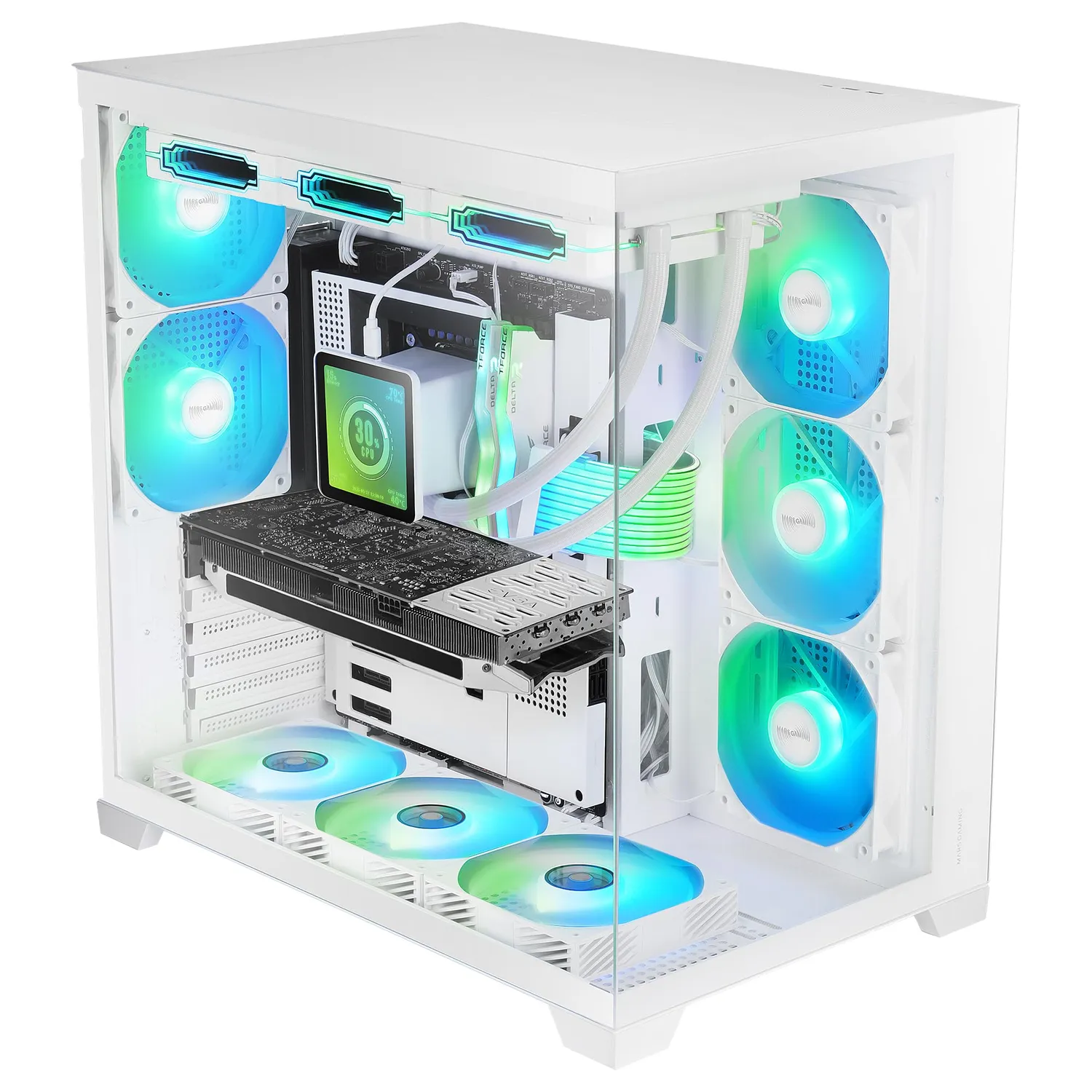 Mars Gaming MCVPRO Case PC ATX Bianco 5 Ventole ARGB