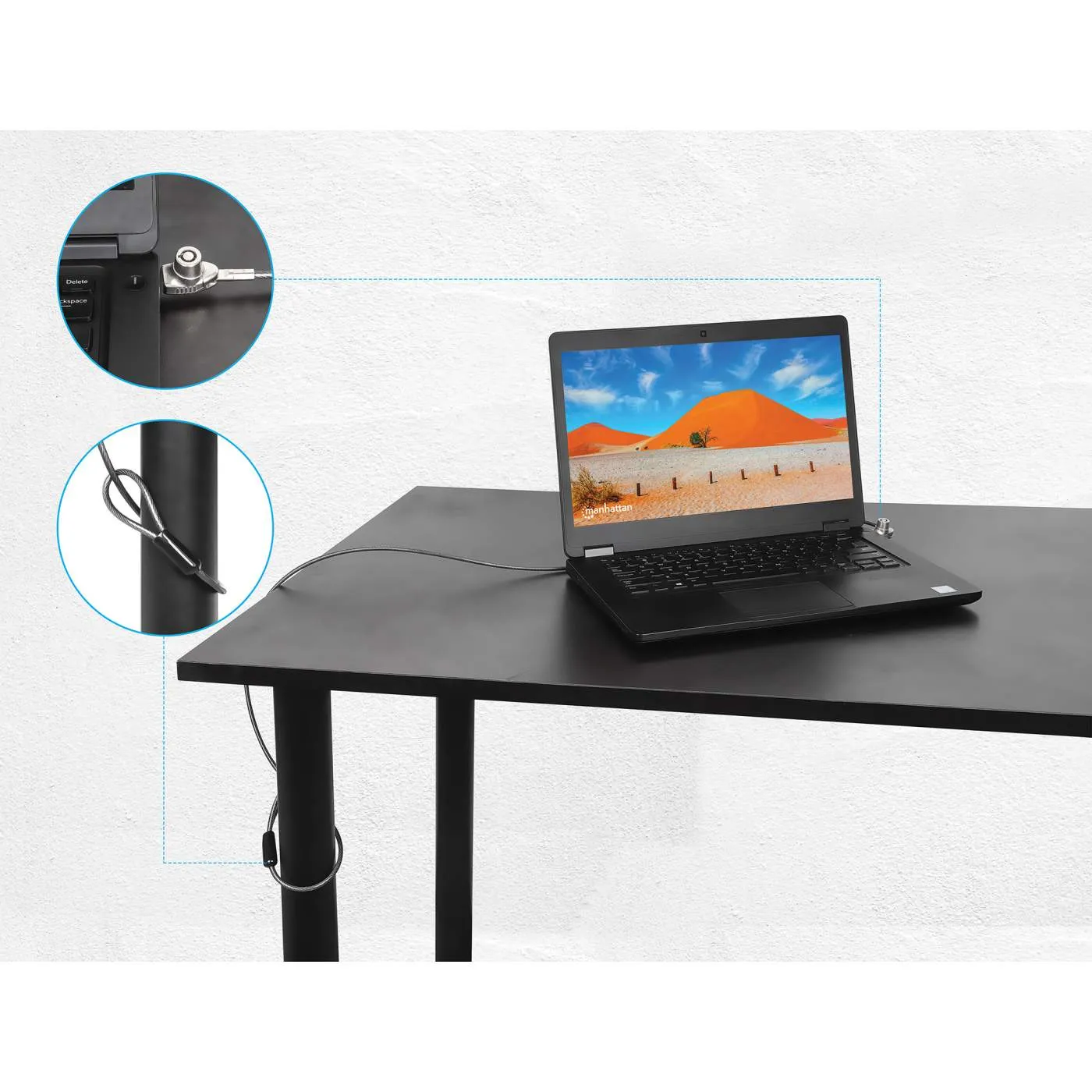 Manhattan lucchetto laptop slot nano con chiave cavo 1,8 m