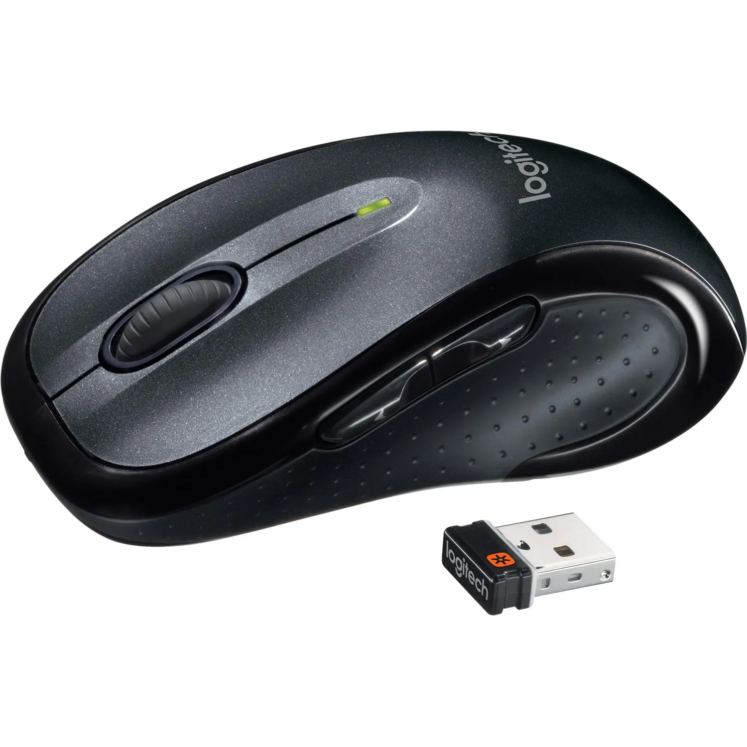 Logitech M510 mouse wireless laser ergonomico grigio
