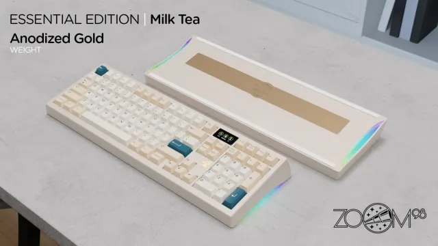 Meletrix Zoom98 Milky Tea tastiera tri-mode flex cut