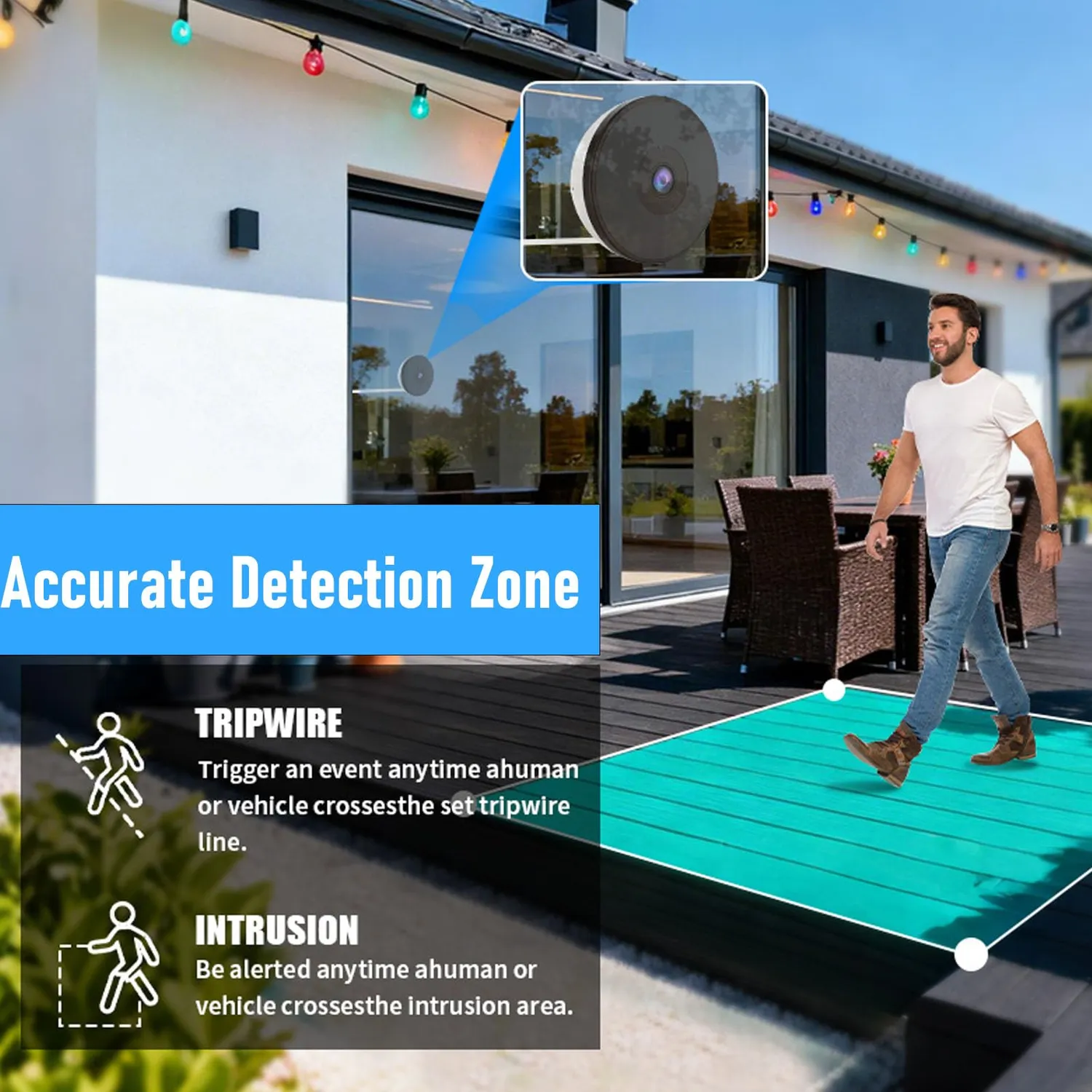 Zunate Telecamera Finestra 2K 4MP WiFi Notturna