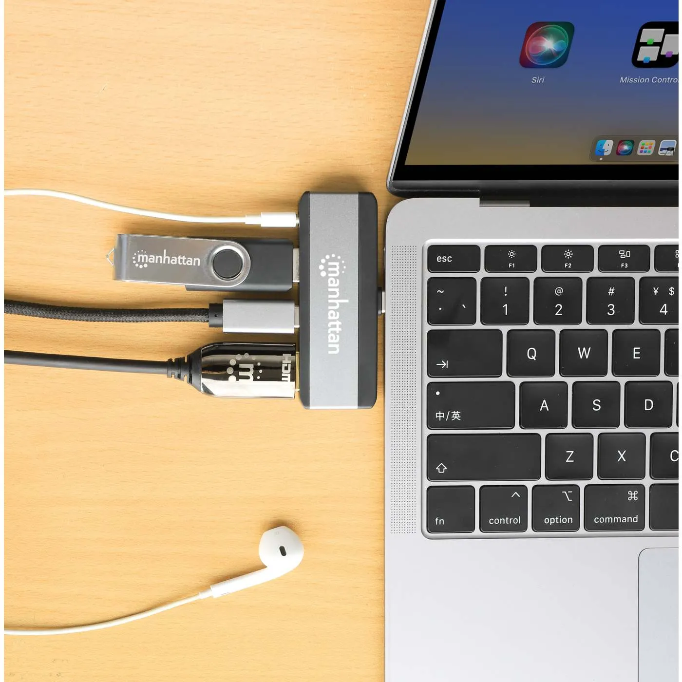 Manhattan 4-in-1 Travel docking station USB-C HDMI 4K