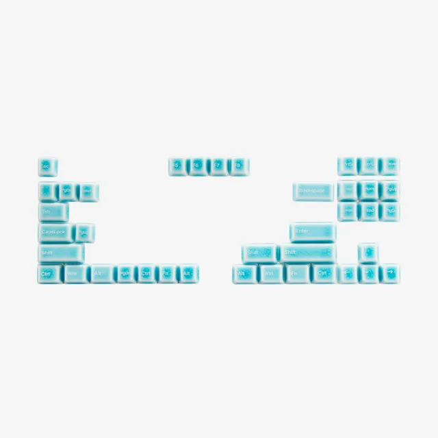 Cerakey B Set-TKL-Crazed keycap ceramica craquelé blu