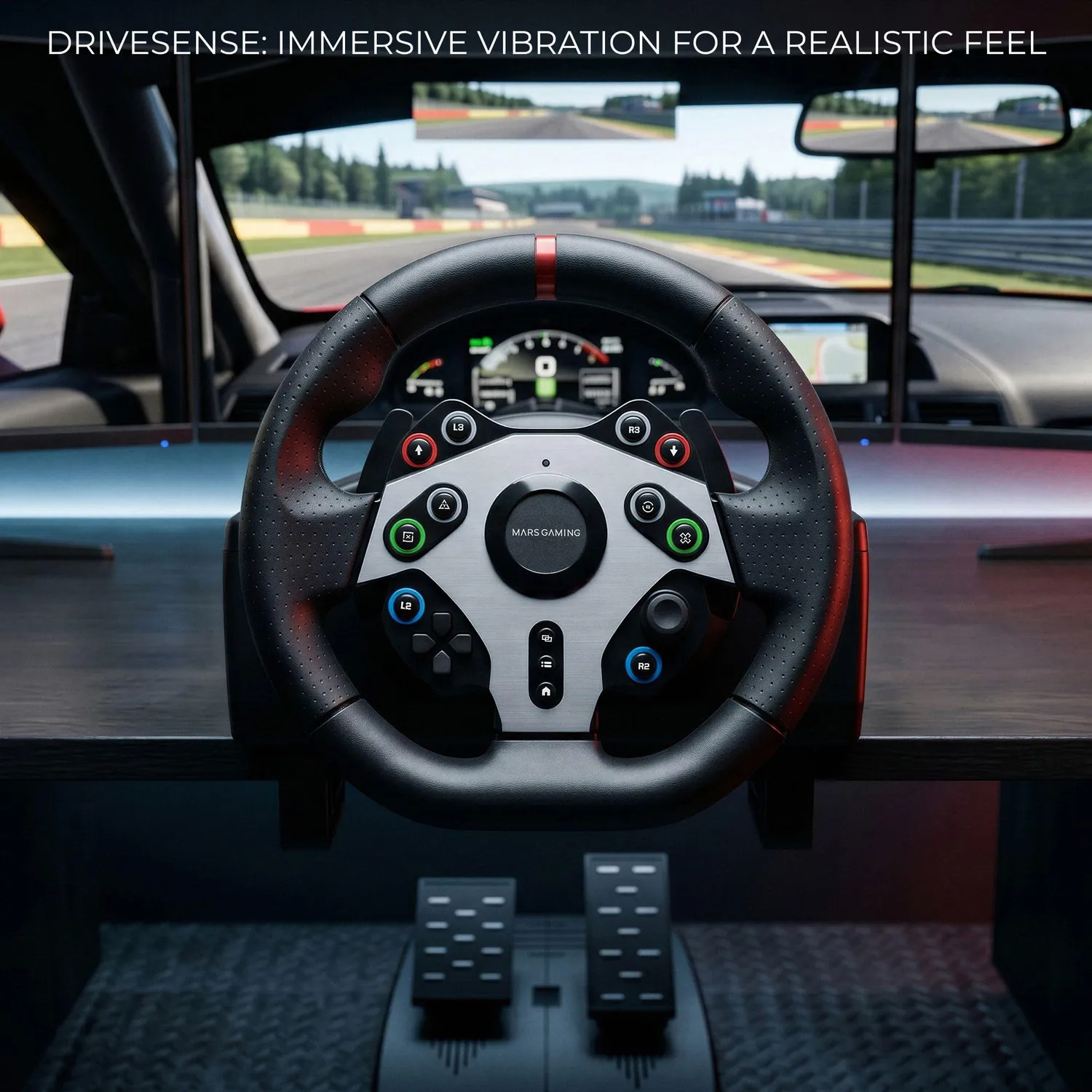 Mars Gaming MWH-RSXTWO volante gaming 270° + pedaliera