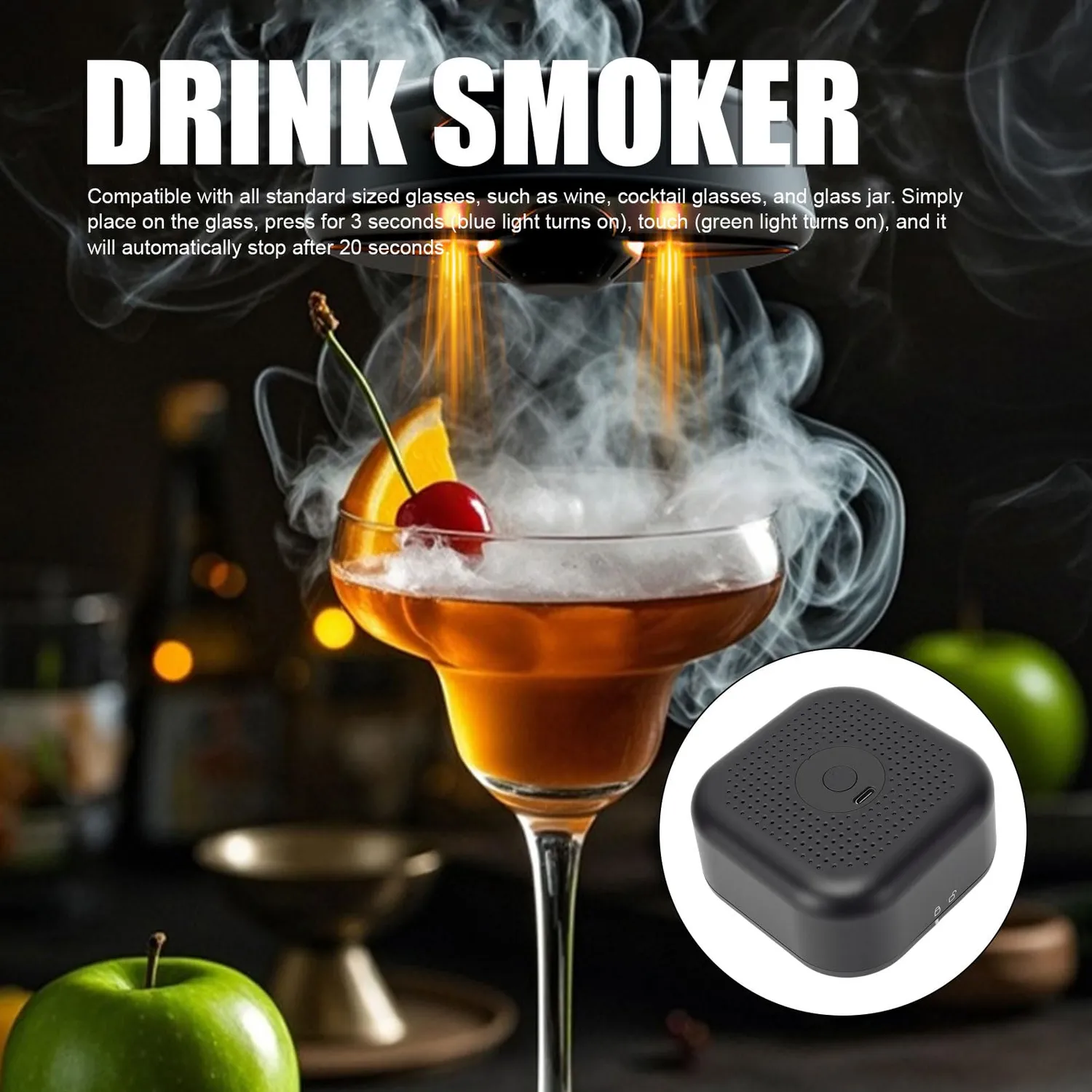 Zunate Kit Affumicatore Whisky Elettrico Senza Butano 6 Gusti