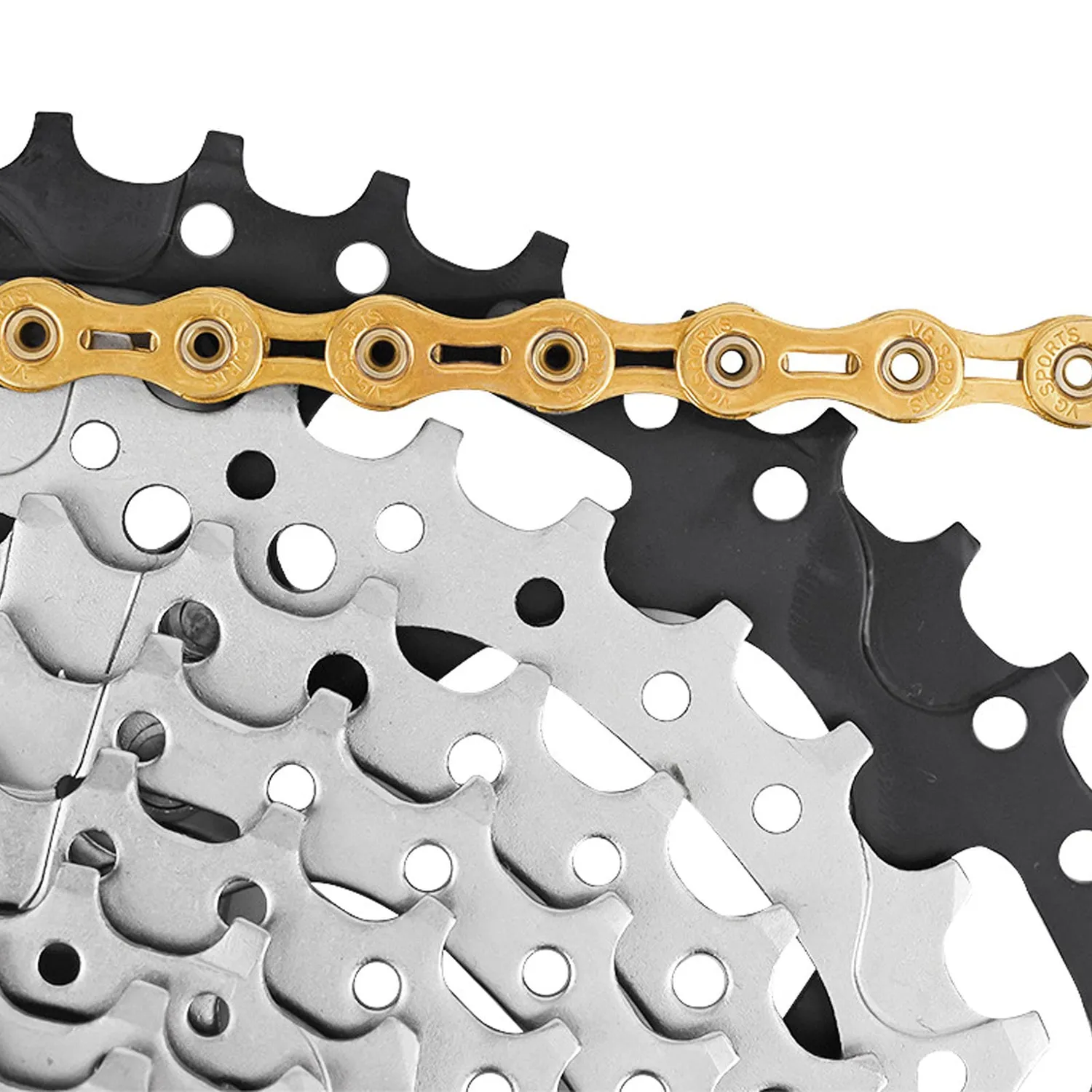 Zunate Catena Bici 10 Velocità Oro 116 Maglie 147 cm