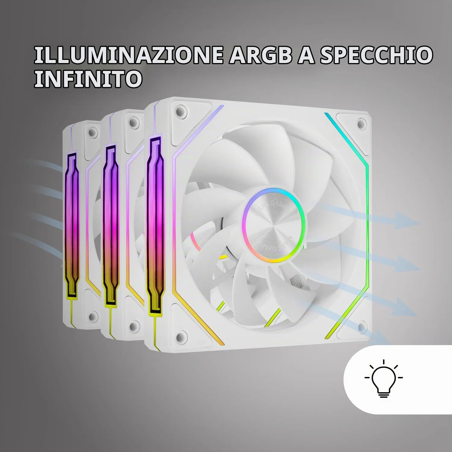 Mars Gaming LINKFINITYKIT2R kit 3 ventole 120mm bianco ARGB