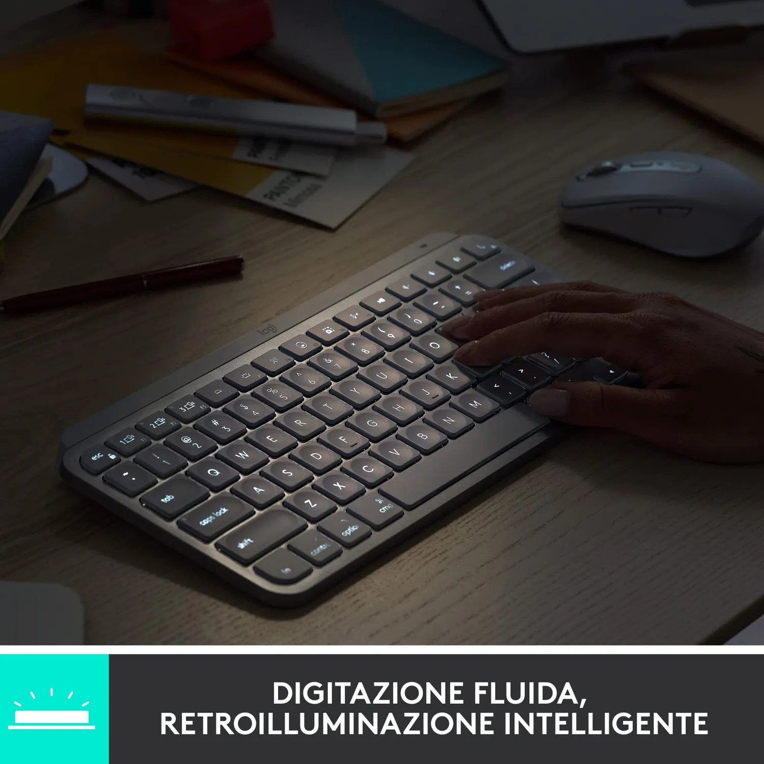 Logitech MX Keys Mini Anywhere 3 combo Mac grigio chiaro