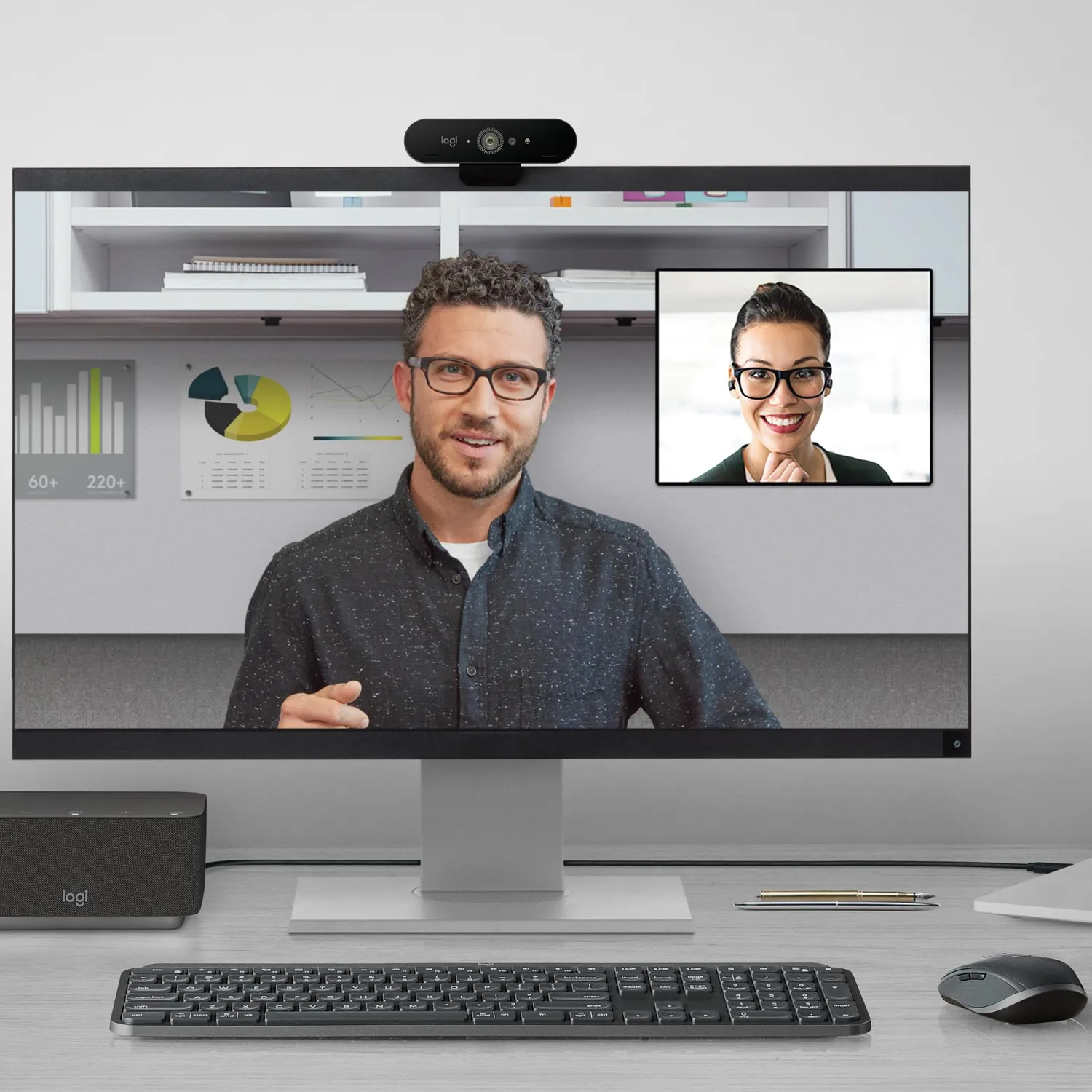 Logitech Logi Dock docking station USB-C grafite