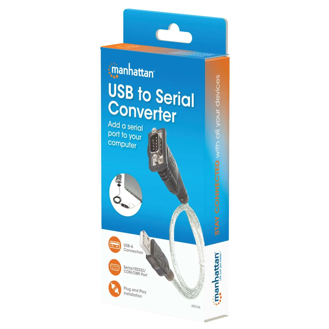 Manhattan USB-A a Seriale Convertitore RS232 DB9 45 cm