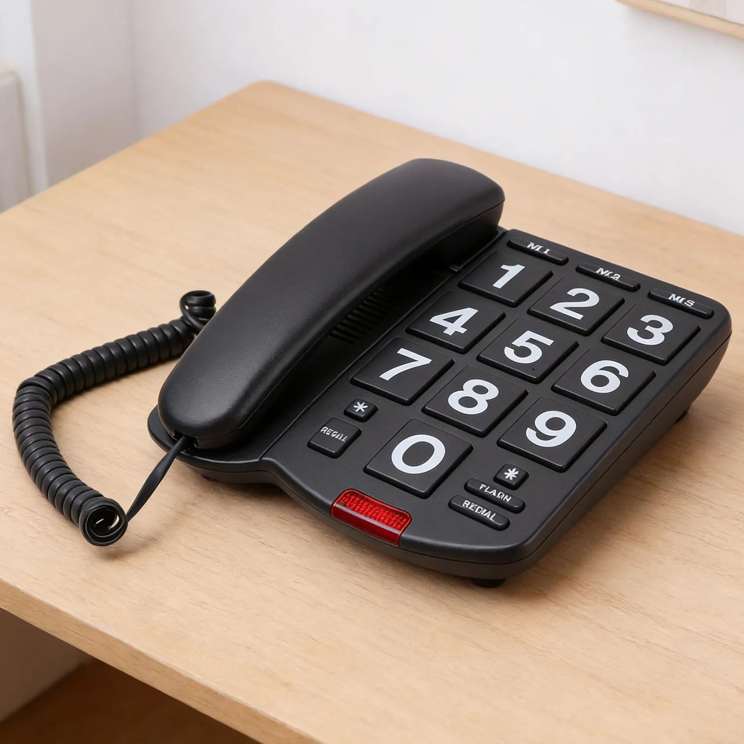 Zunate Telefono Fisso Tasti Grandi nero con 3 memorie