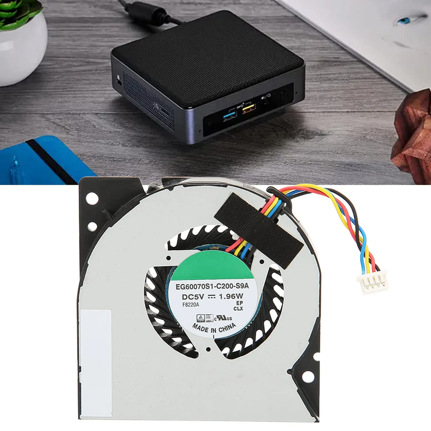 Zunate Ventola CPU 4Pin Raffreddamento per NUC 5 Mini