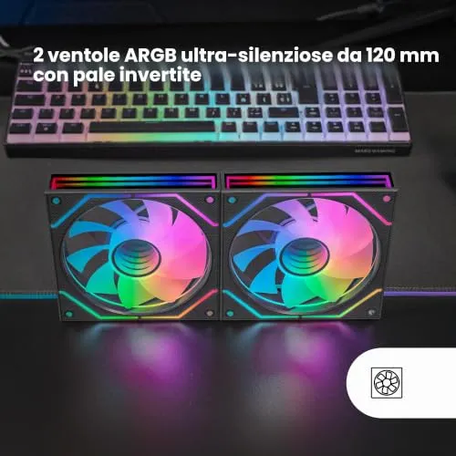 Mars Gaming MF-3DPROX2R Kit Ventole 2x120mm Nero Reverse