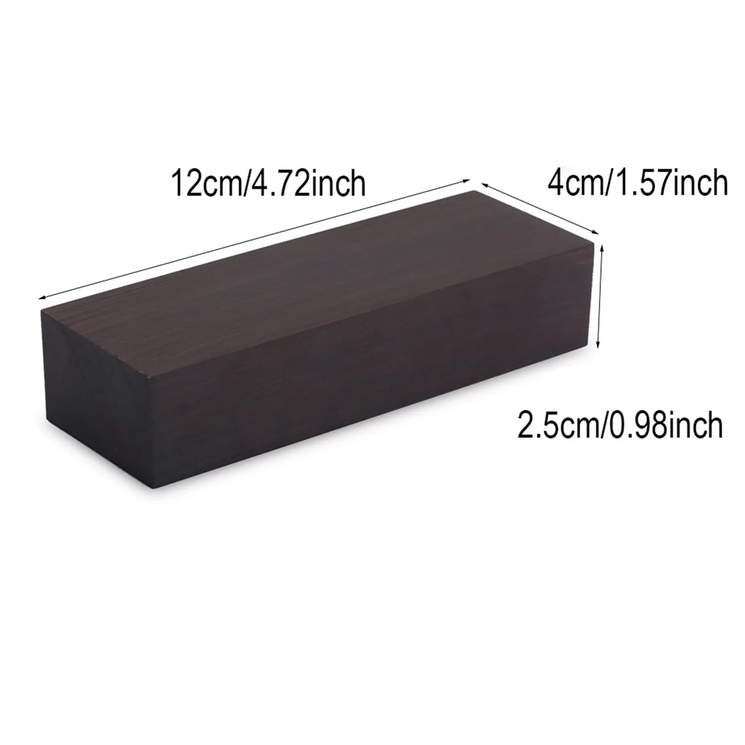 Zunate Blocco Legno Ebano 12x4x2,5cm Intaglio 2 Pezzi