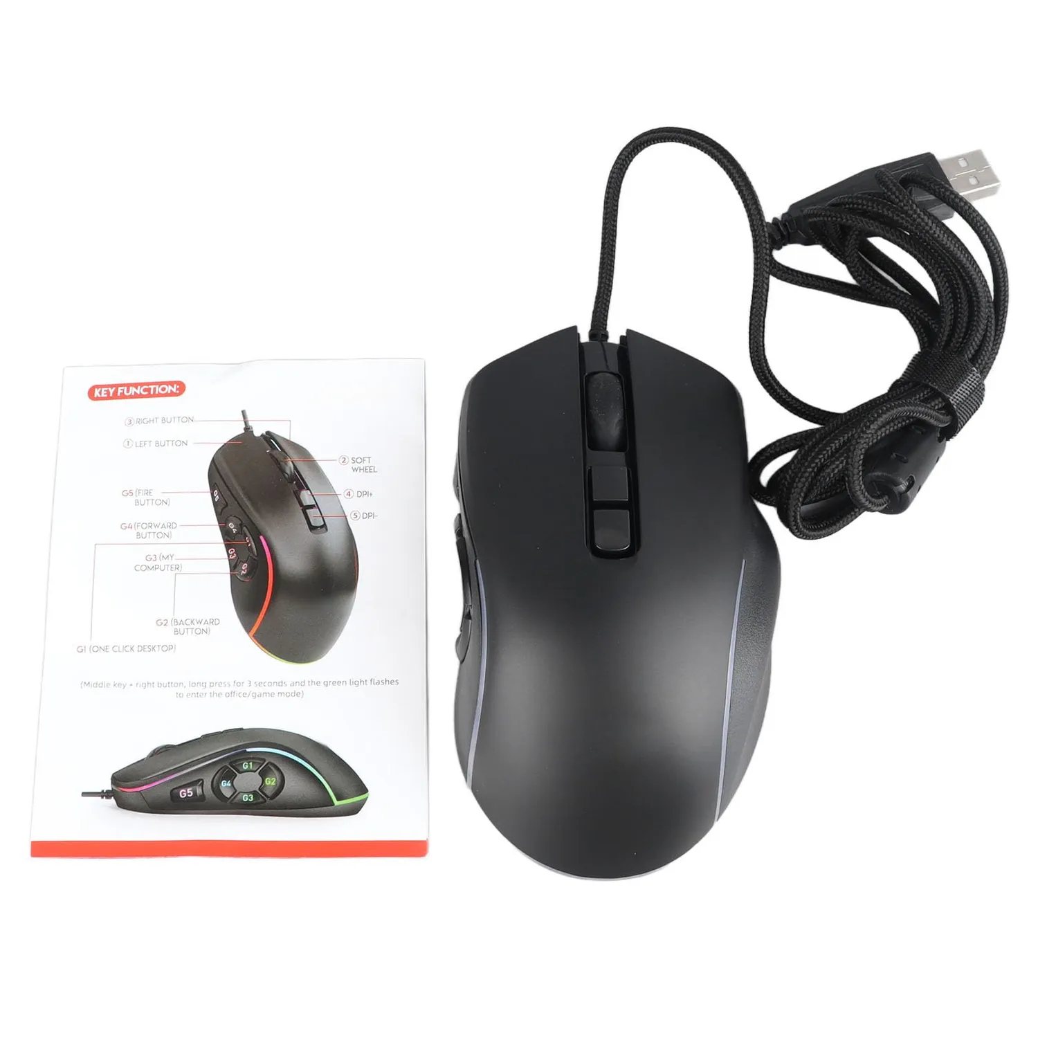 Zunate mouse gaming cablato RGB 10 tasti 6 DPI