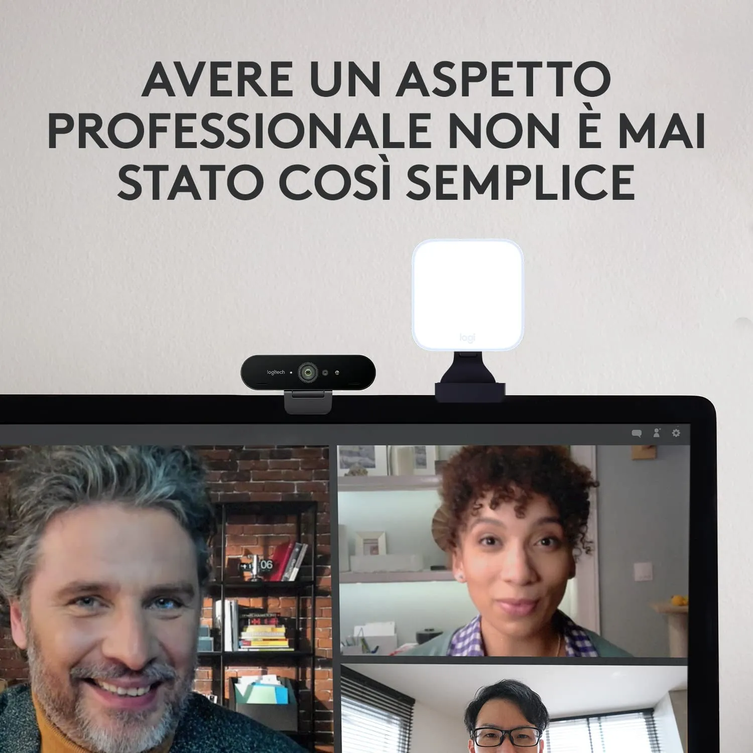 Logitech Brio + Litra Glow kit webcam 4K e luce