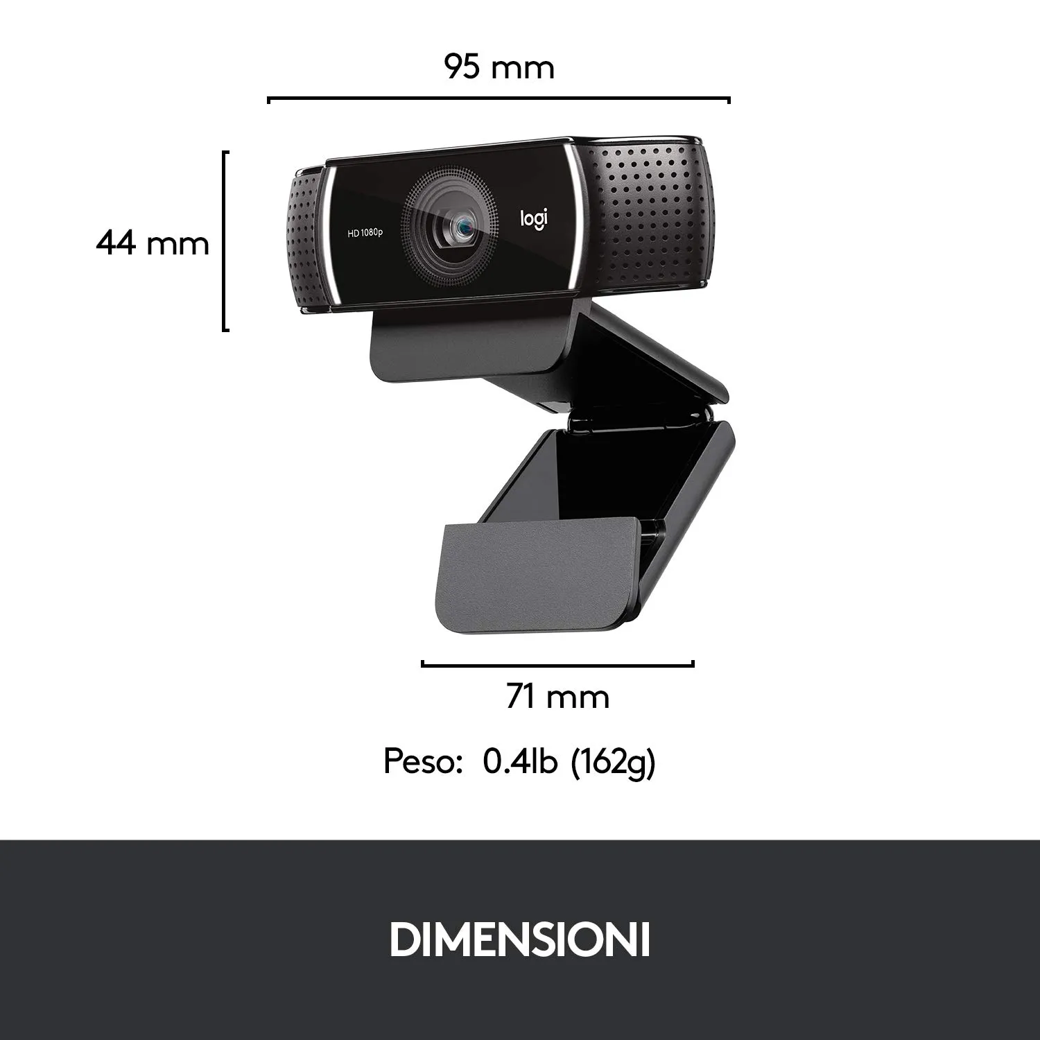 Logitech C922 Webcam Streaming Full HD 1080p Nera autofocus