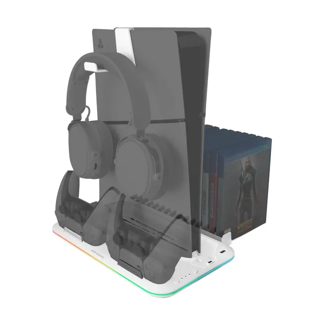 Mars Gaming MPS5-B2 supporto PS5 bianco con ventola RGB