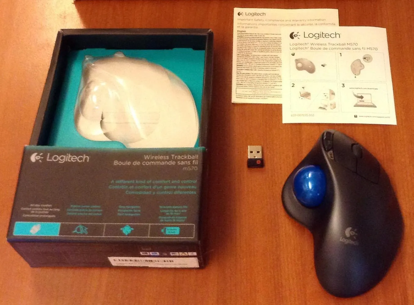 Logitech M570 mouse trackball wireless nero