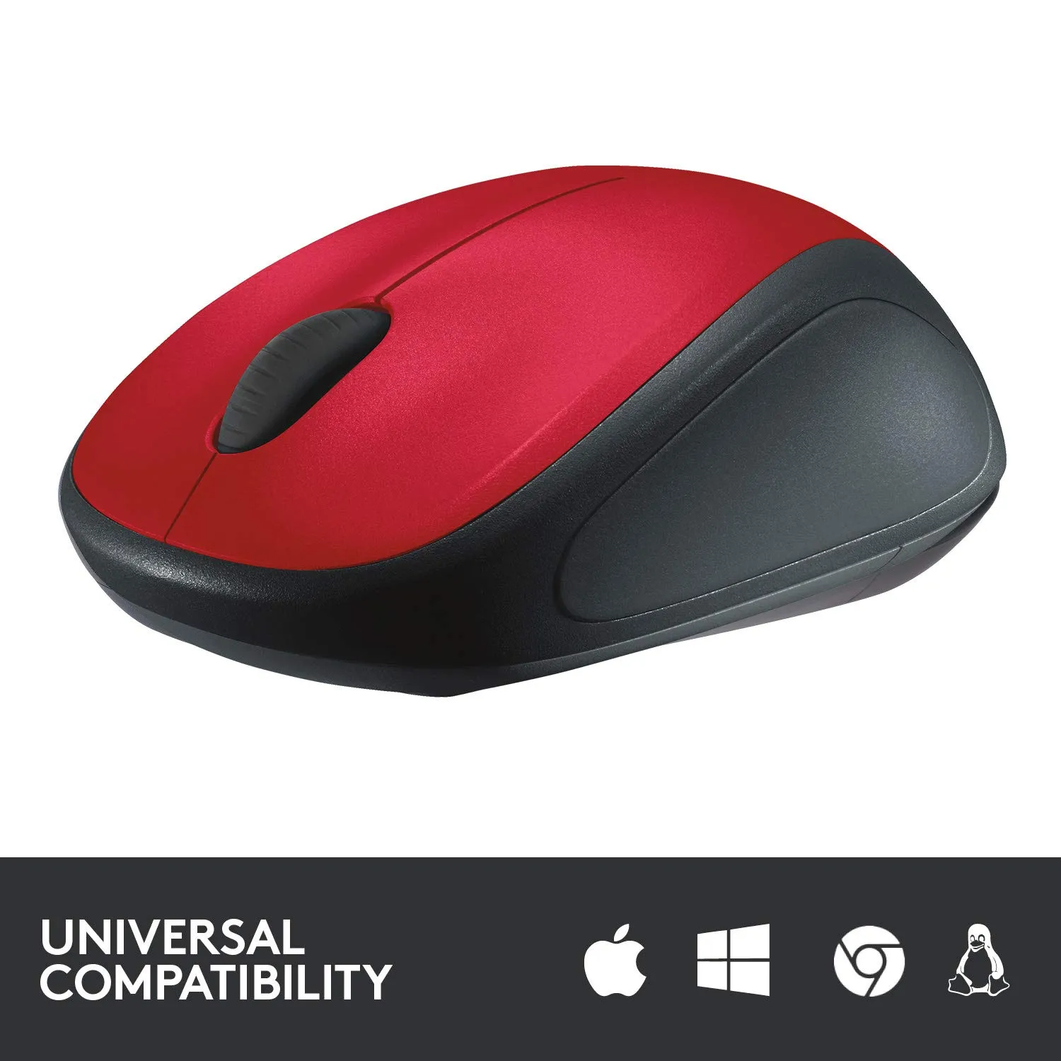 Logitech M235 mouse wireless Nero Rosso compatto