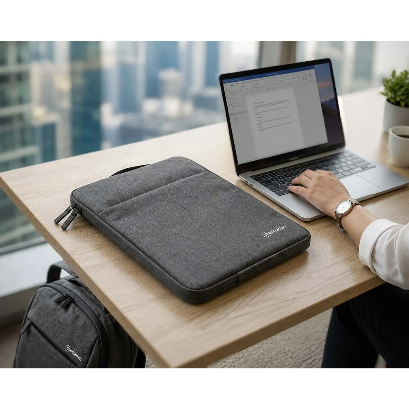 Manhattan Seattle 15.6 custodia laptop grigia idrorepellente