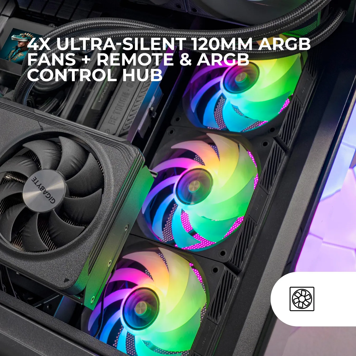 Mars Gaming MF-SI4KIT ventole PC 120mm kit 4x nero ARGB