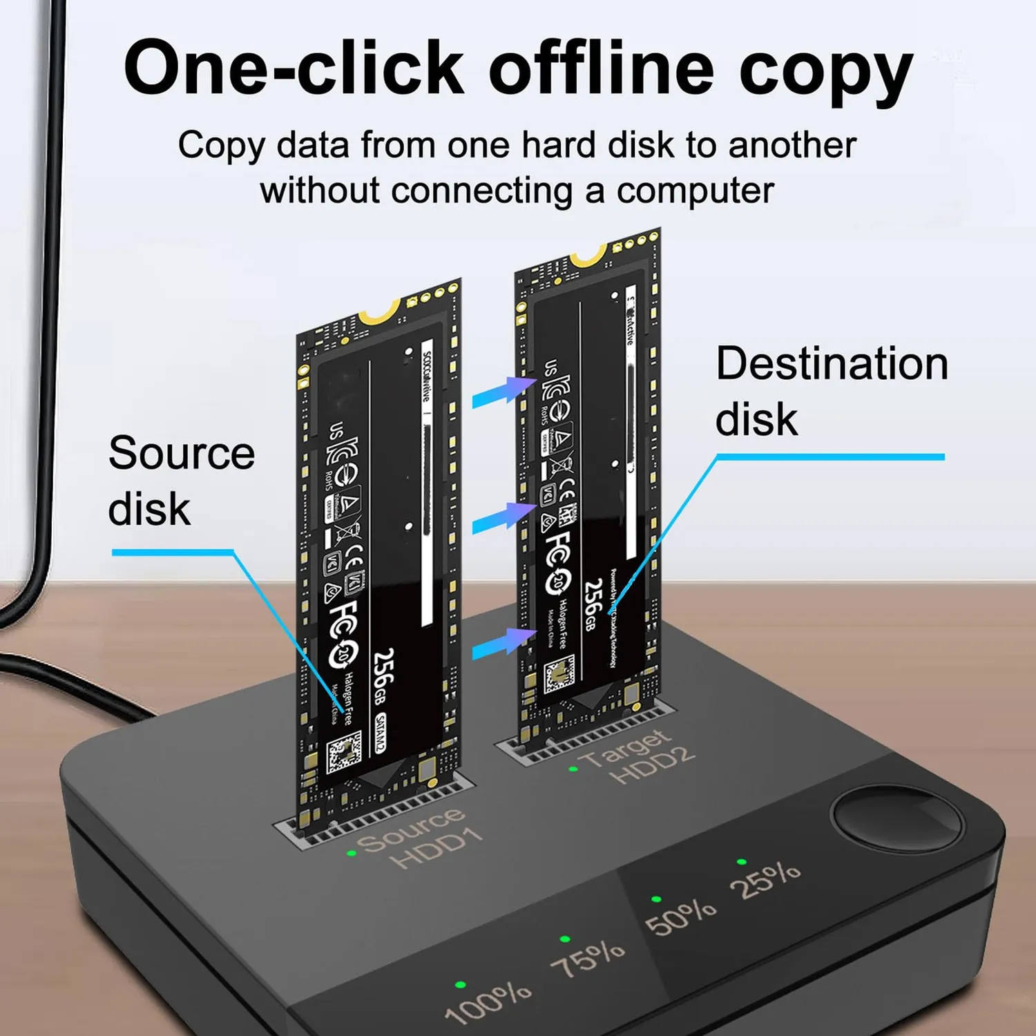 Zunate duplicatore SSD M.2 SATA dual bay Type-C