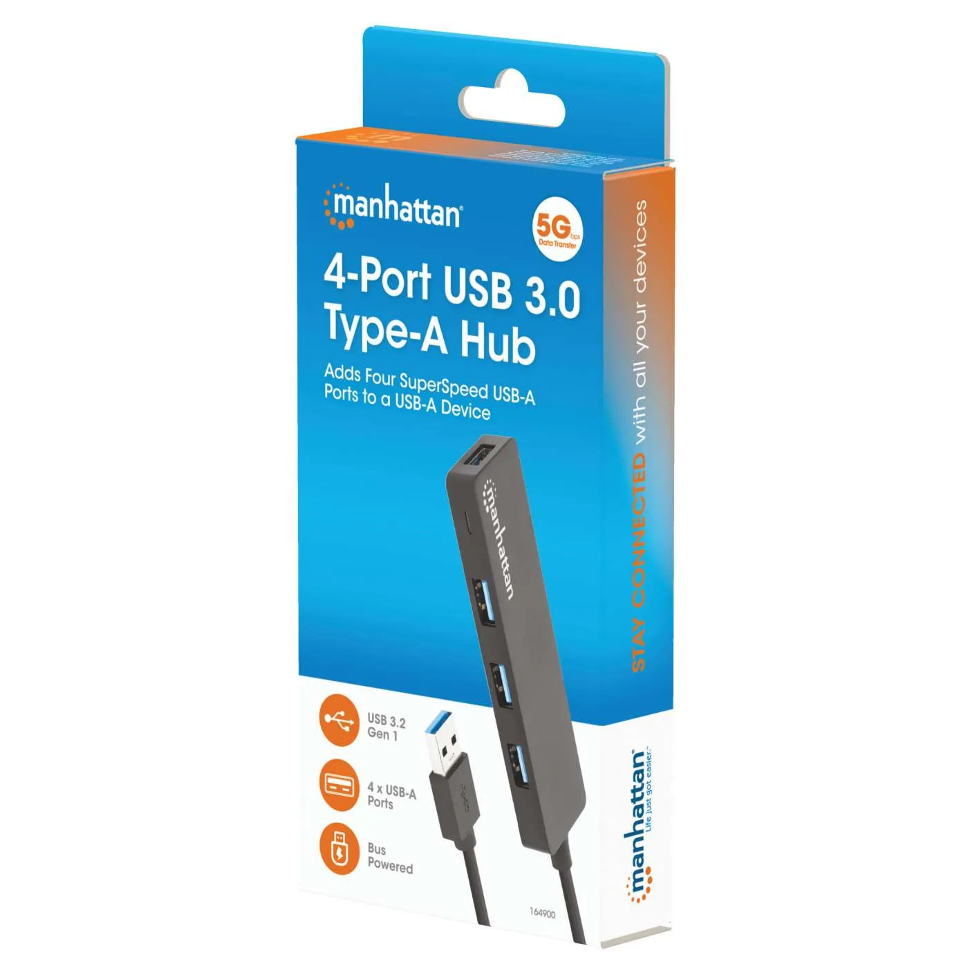Manhattan 4 Porte Hub USB 3.0 Type-A 5 Gbps alimentato bus