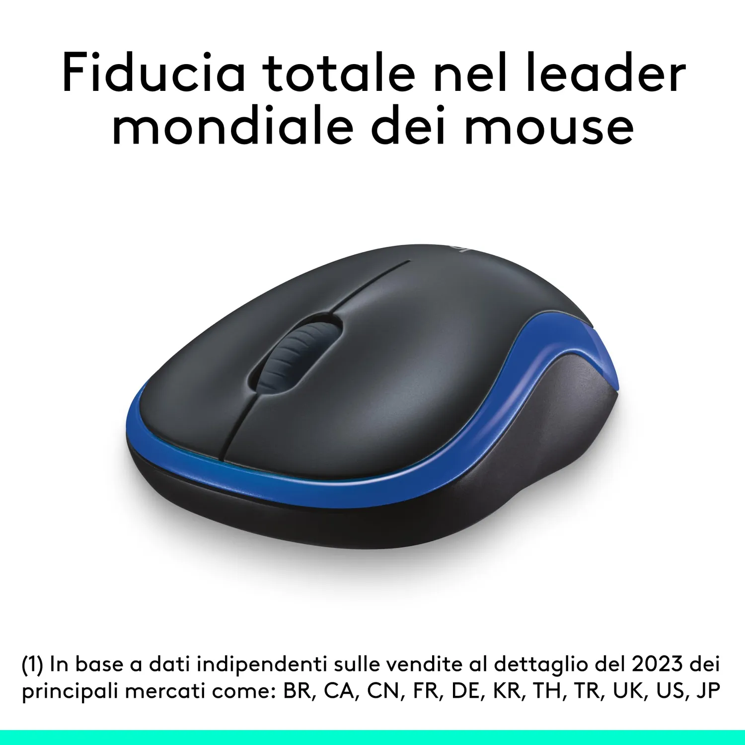 Logitech M185 Mouse Wireless Blu 2,4 GHz Compatto