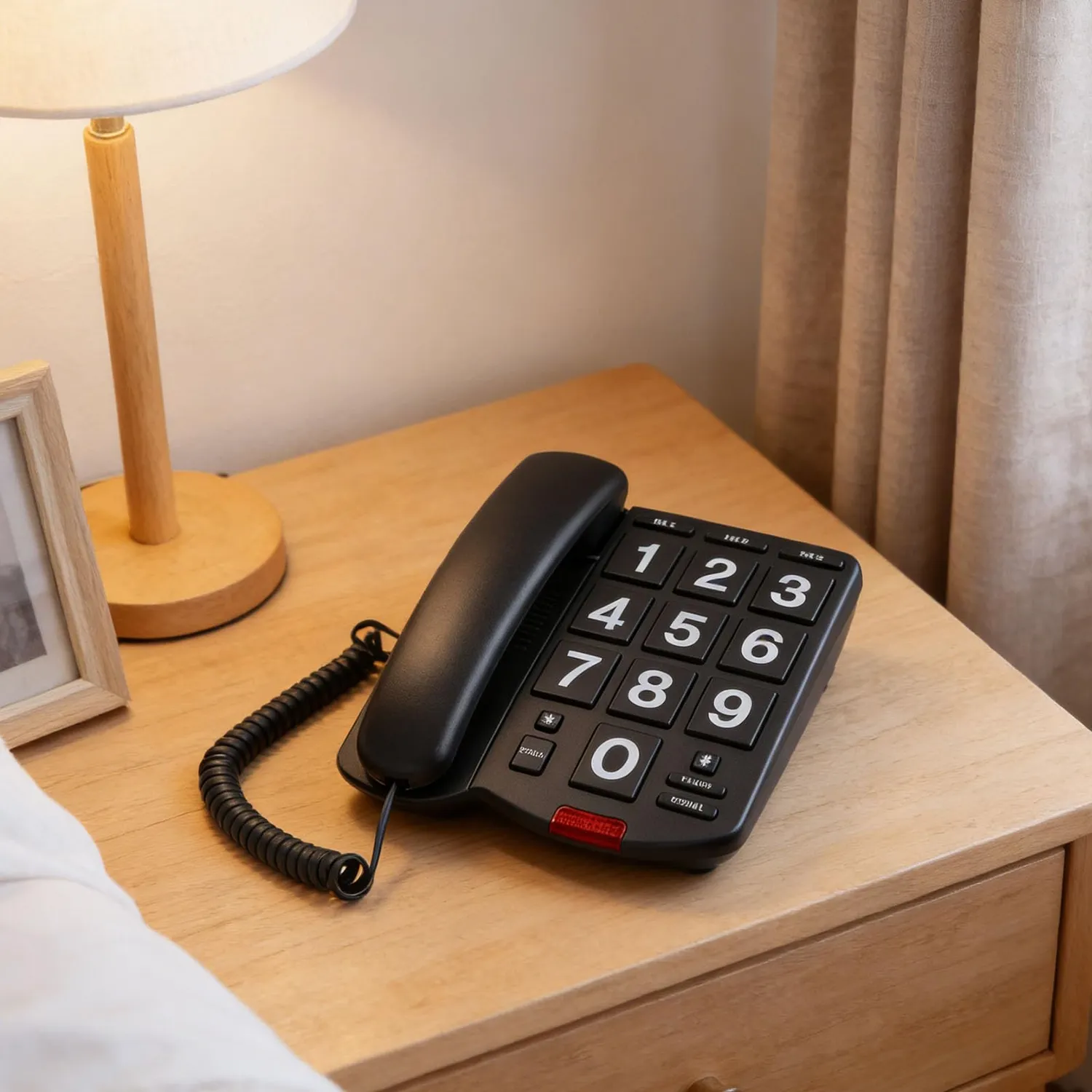 Zunate Telefono Fisso Tasti Grandi nero con 3 memorie