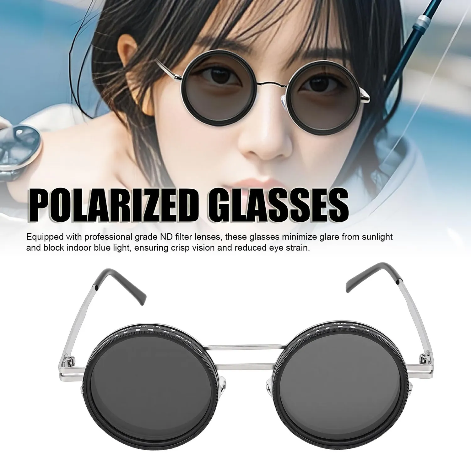 Zunate Occhiali da Sole Polarizzati Tinta Regolabile ND2-400X 49mm