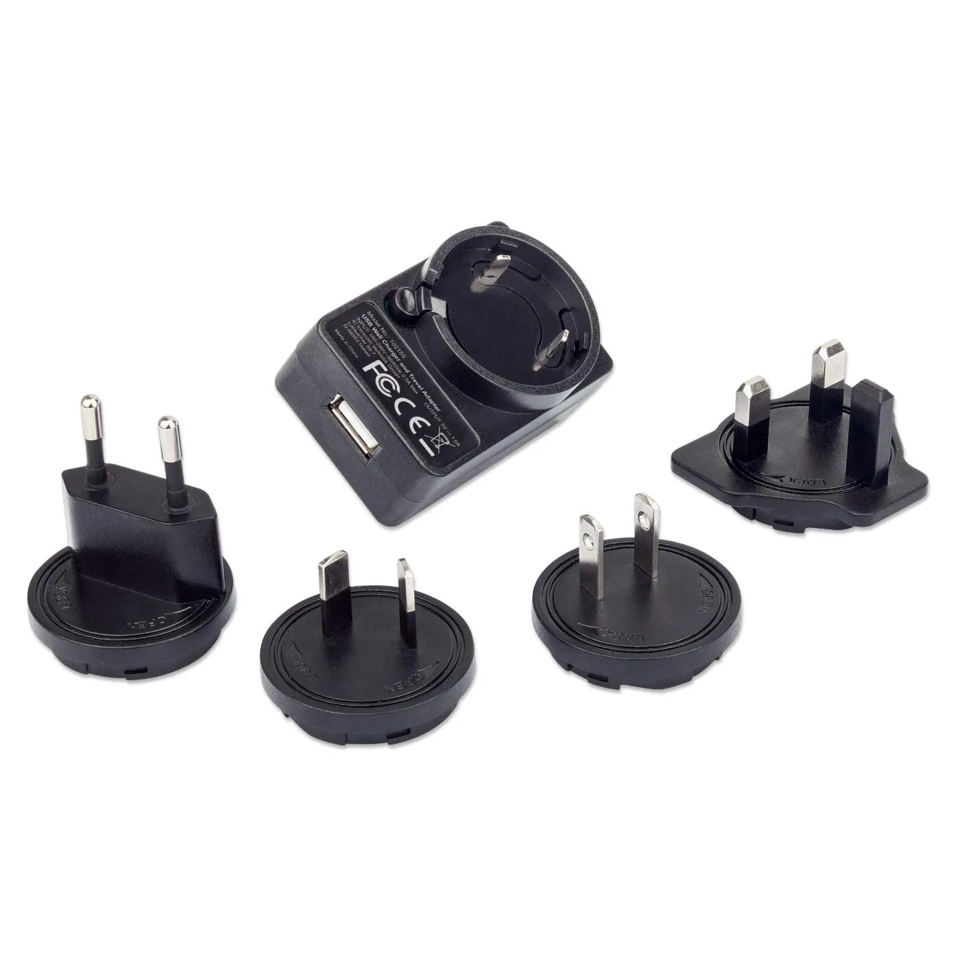 Manhattan Caricatore USB da viaggio con adattatore