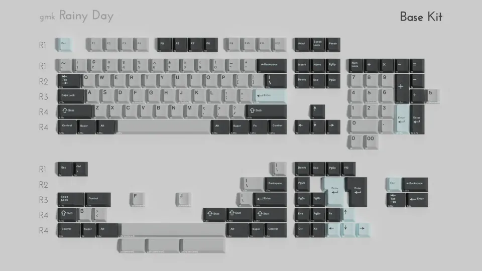 GMK Rainy Day R3 keycap set kit Base doppio shot