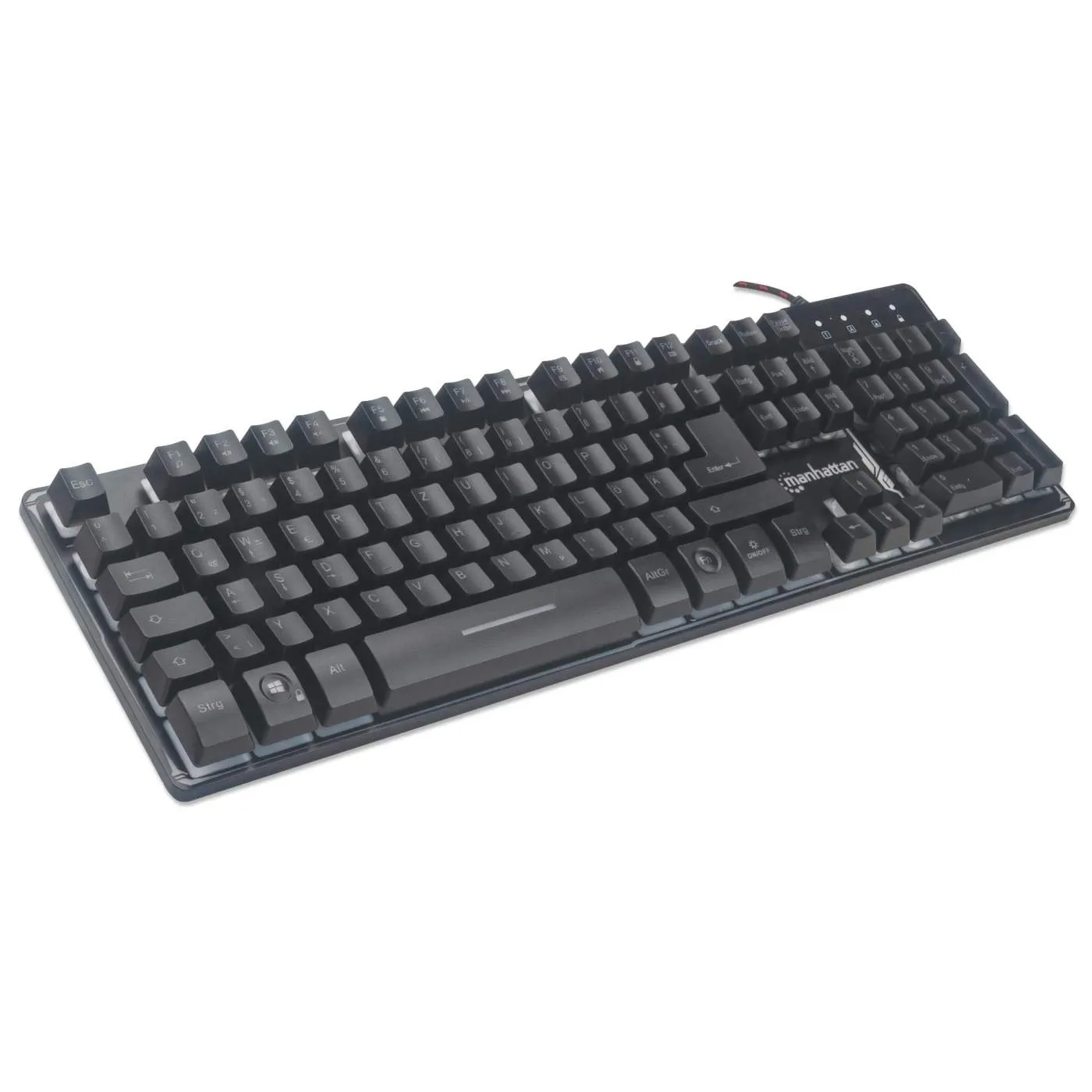 Manhattan Metal Base tastiera gaming USB nera retroilluminata