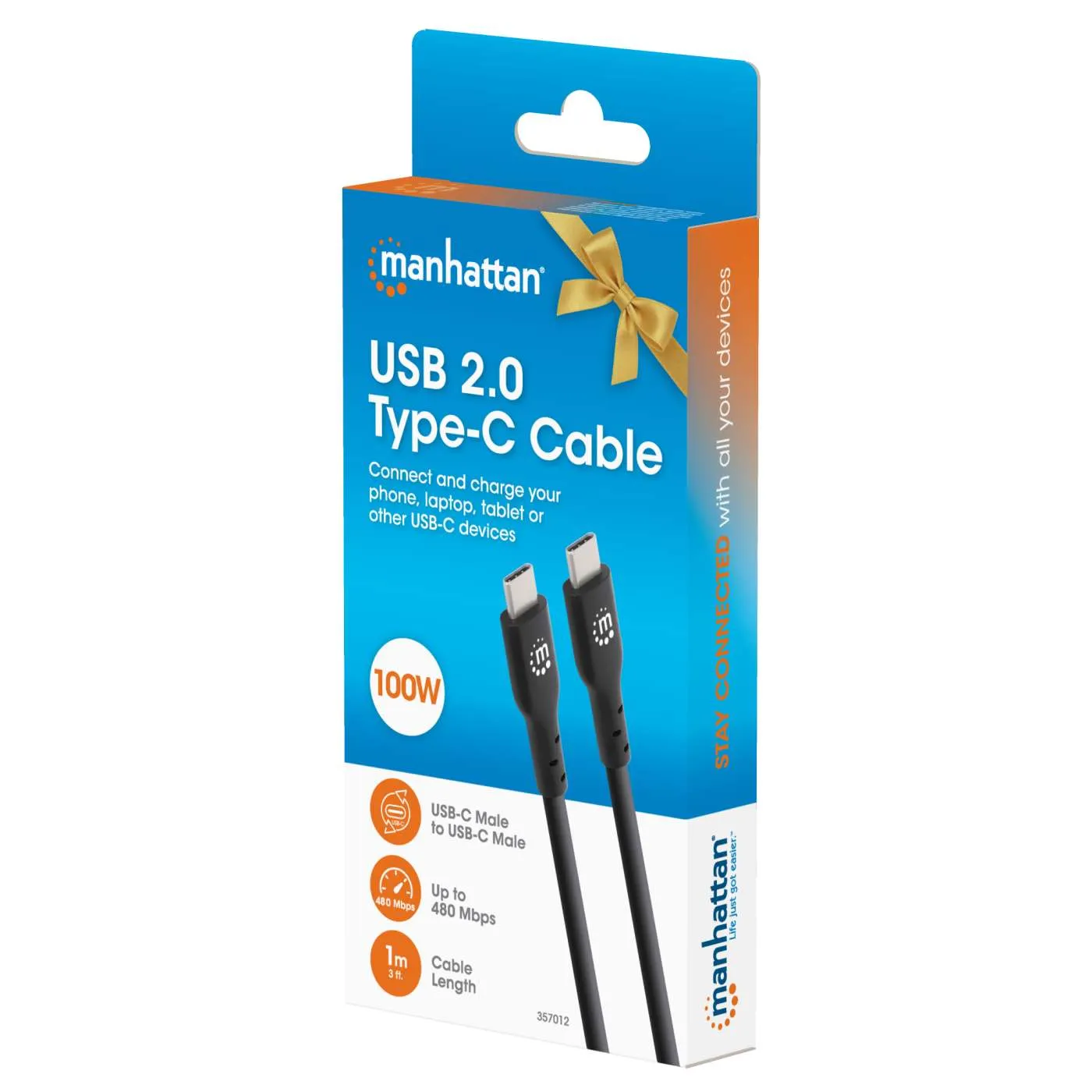 Manhattan Cavo USB-C 1m 100W Ricarica Rapida