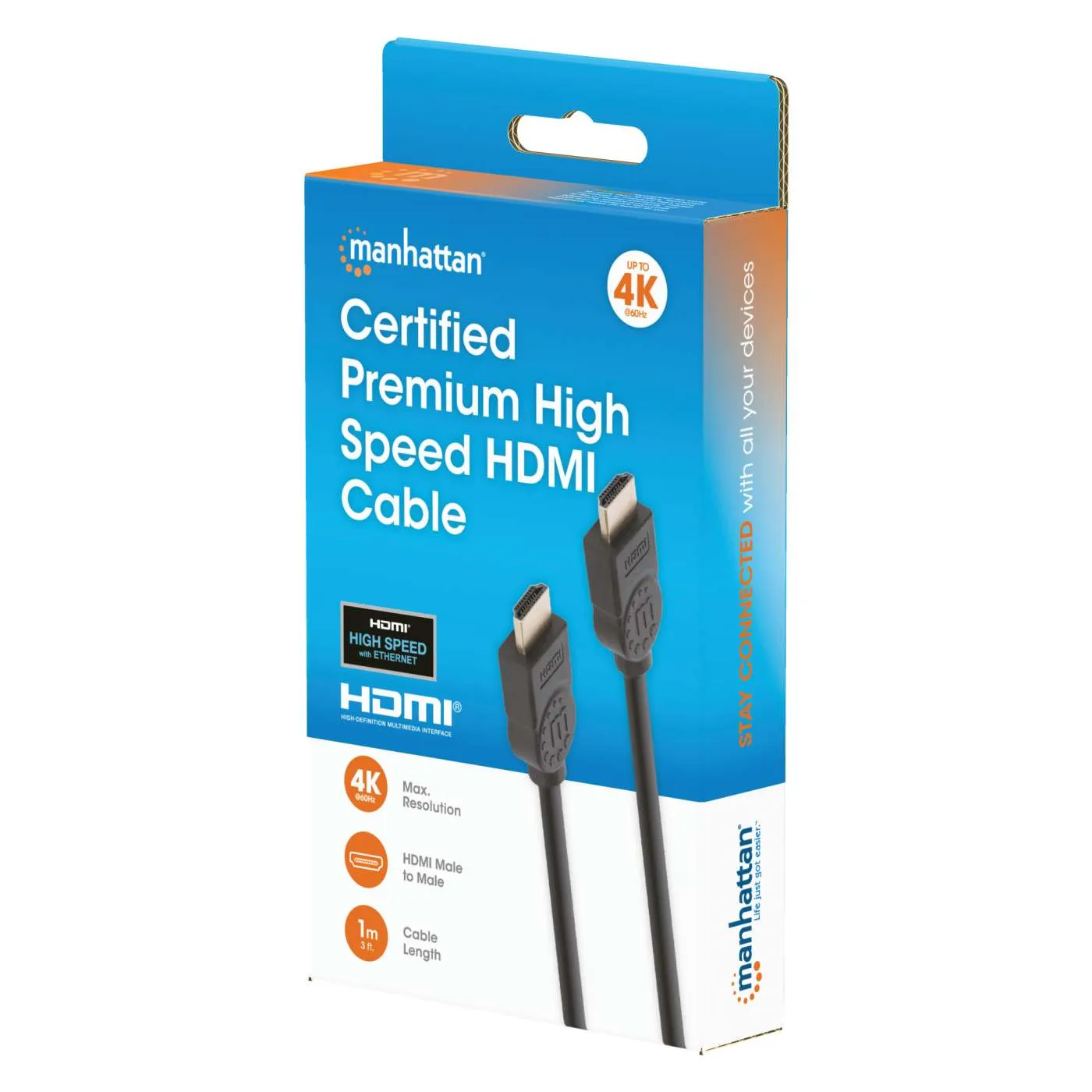 Manhattan Premium Cavo HDMI 1 m 4K@60Hz con Ethernet