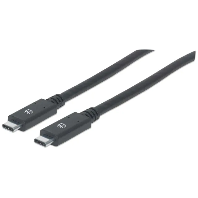 Manhattan USB 3.0 cavo USB-C 2m 60W 5Gbps nero