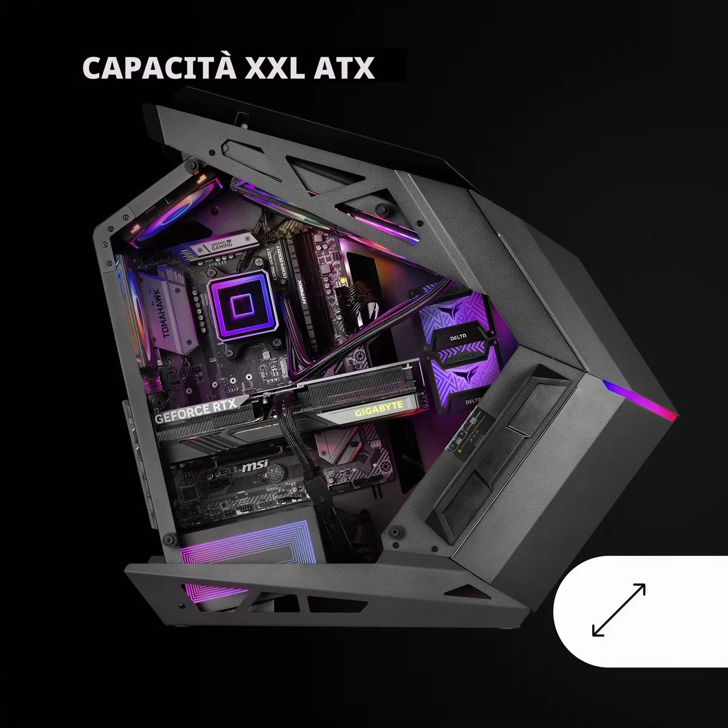 Mars Gaming MC-TITAN case gaming ATX nero XXL ARGB