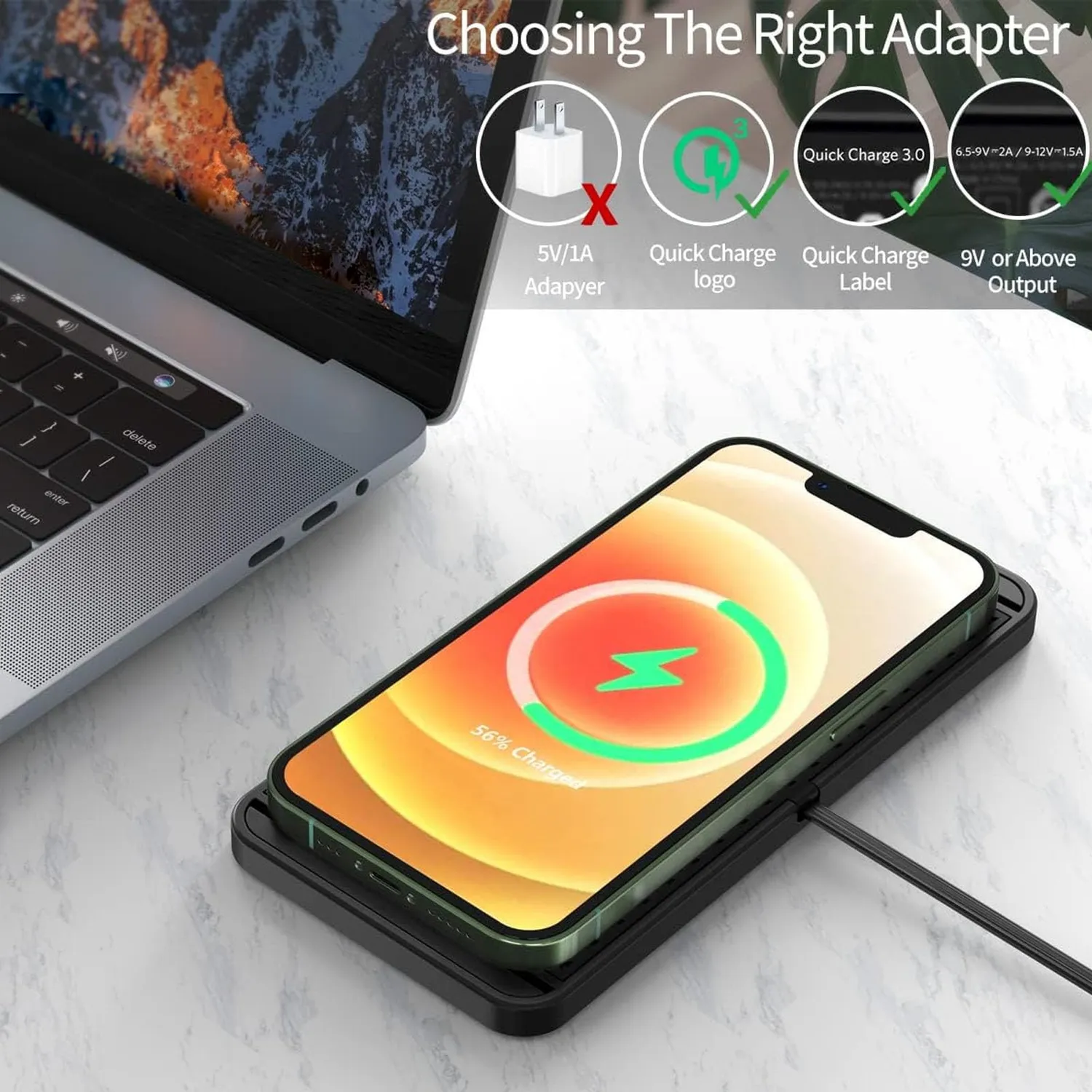 Zunate Tappetino Ricarica Wireless Auto 20W magnetico ritagliabile