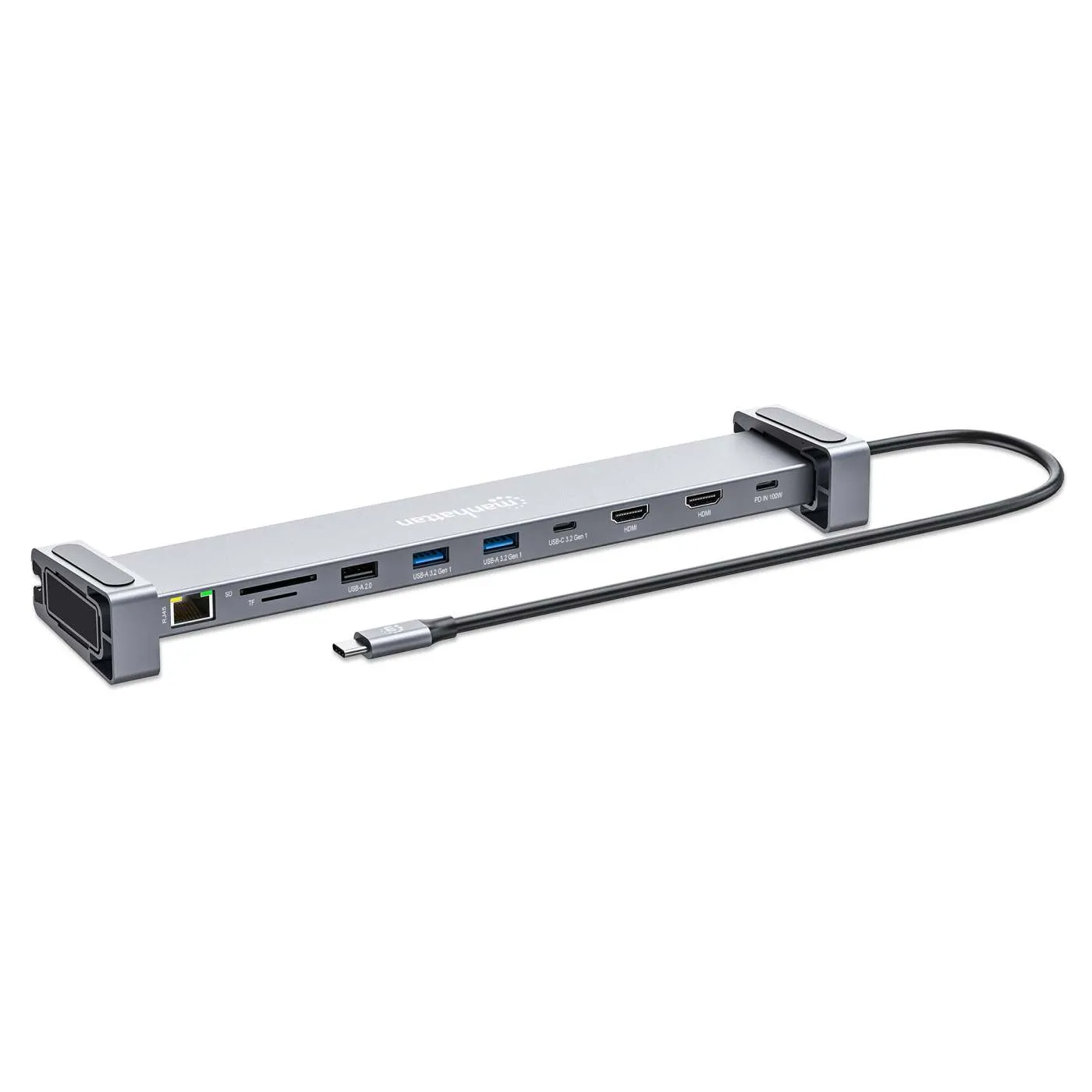 Manhattan 10-in-1 Dual-HDMI docking station USB-C 4K 60Hz