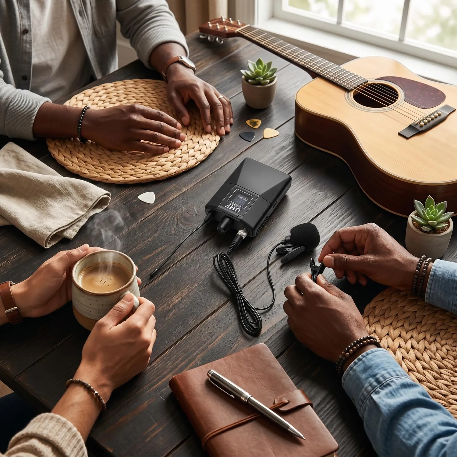 Zunate Microfono Lavalier Wireless Doppio 50m Clip