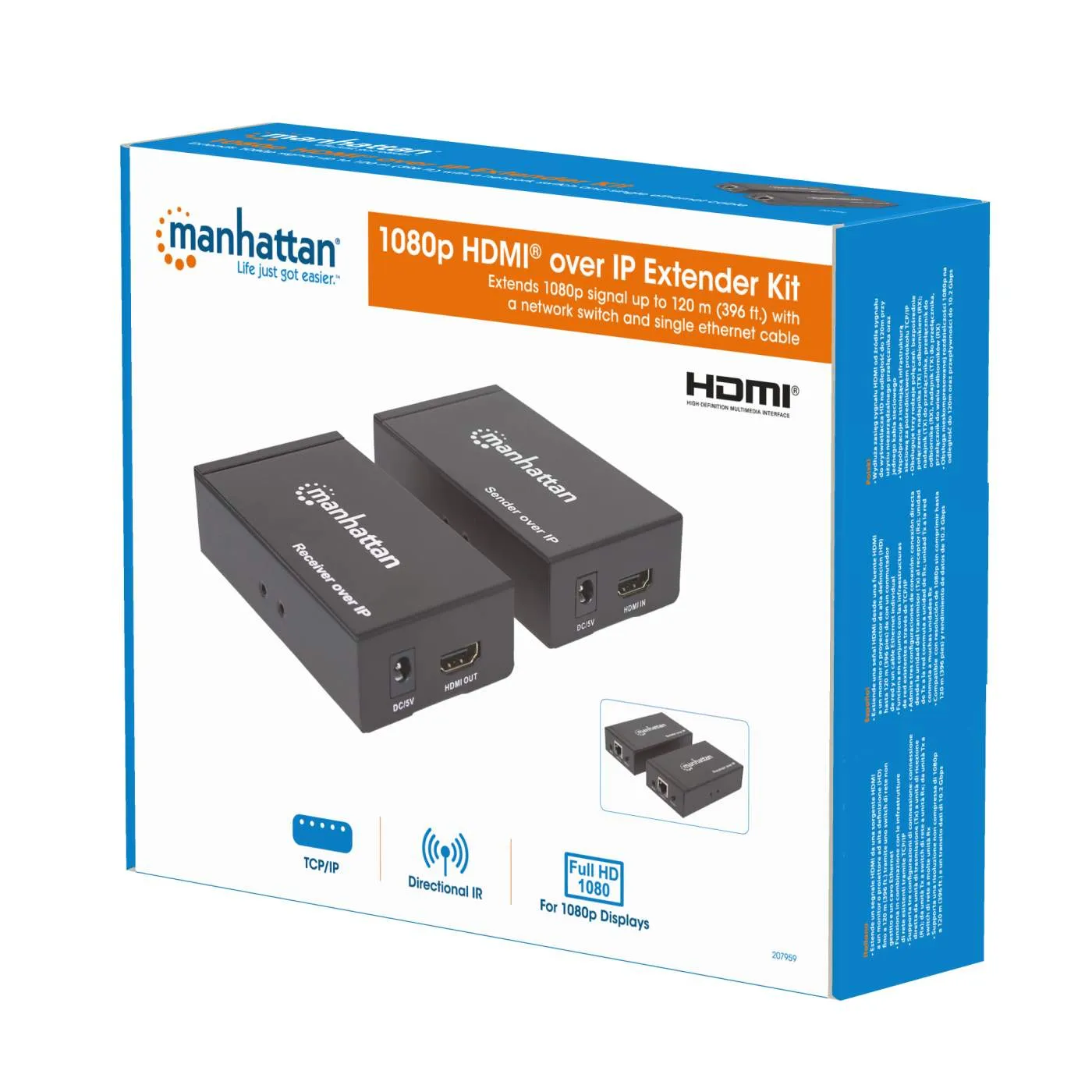 Manhattan Extender HDMI over IP 1080p Kit 120 m