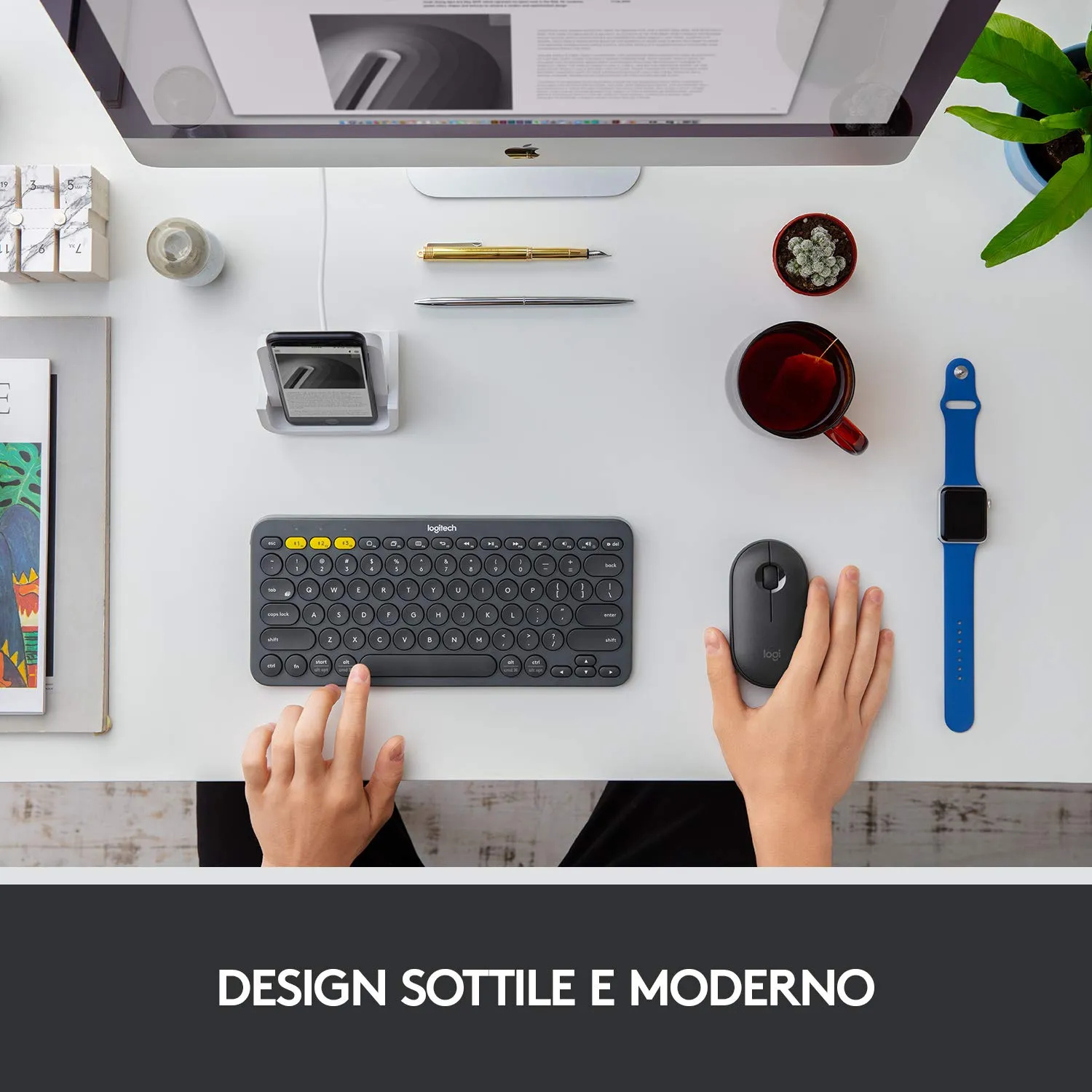 Logitech Pebble M350 mouse wireless grafite silenzioso