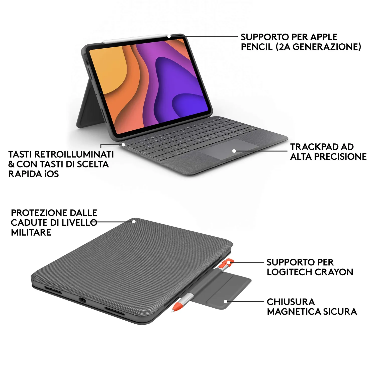 Logitech Folio Touch custodia tastiera iPad ITA