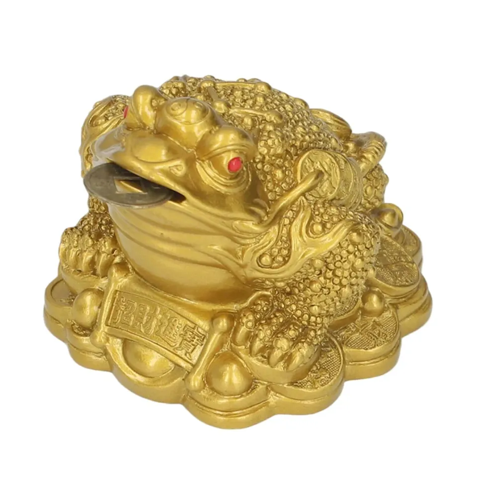 Zunate rana portafortuna statuetta oro Feng Shui 6,5 cm